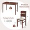 Rubber Wood Polyester Fabric 5-Piece Dining Set with Rectangular Table